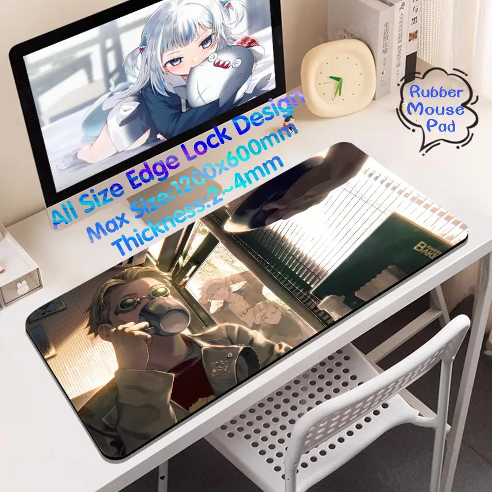 Kento Nanami Mouse Pad Rubber Mouse Pad 4mm Super Big Hentai Mouse Pad Large Edge Lock Desk Tapete Para Escritorio  Kawaii