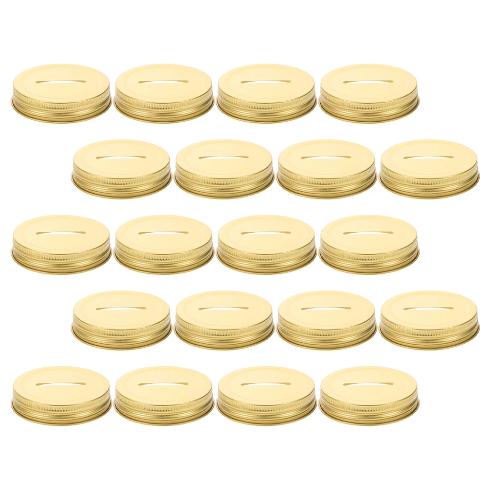 

20pcs 70mm Tinplate Mason Jar Lid Regular Mouth Canning Jars Metal Piggy Bank Cover Storage Solution