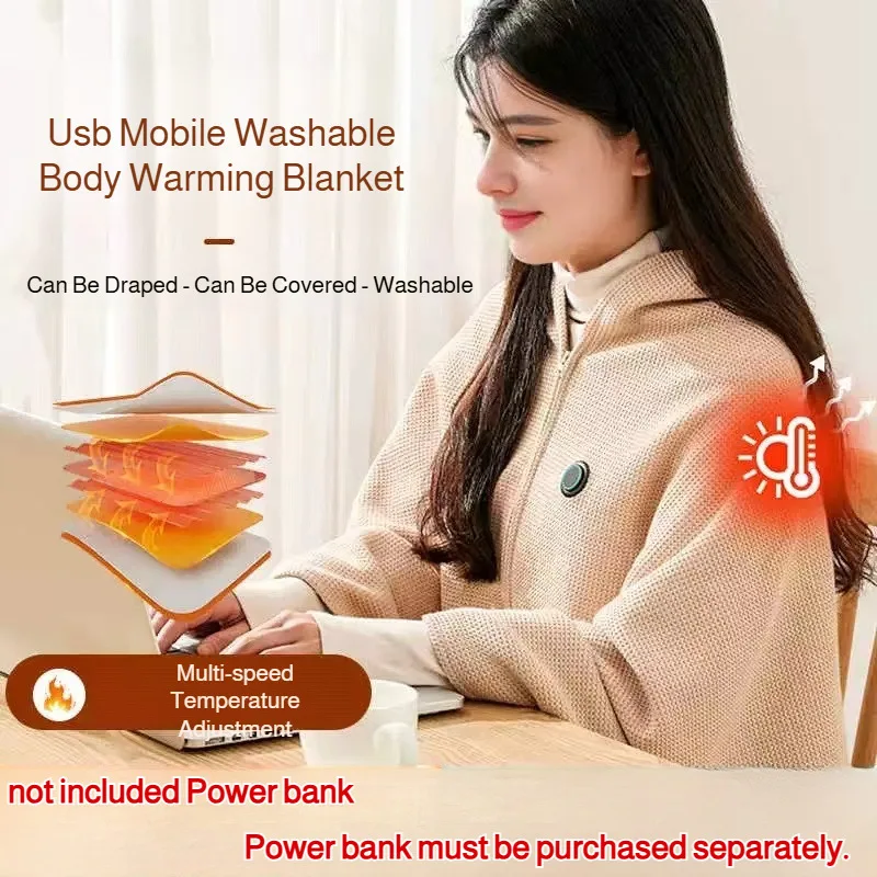 

Графеновое согревающее одеяло с USB-подогревом, шаль с подогревом, моющийся чехол для ног, шаль, новое электрическое одеяло