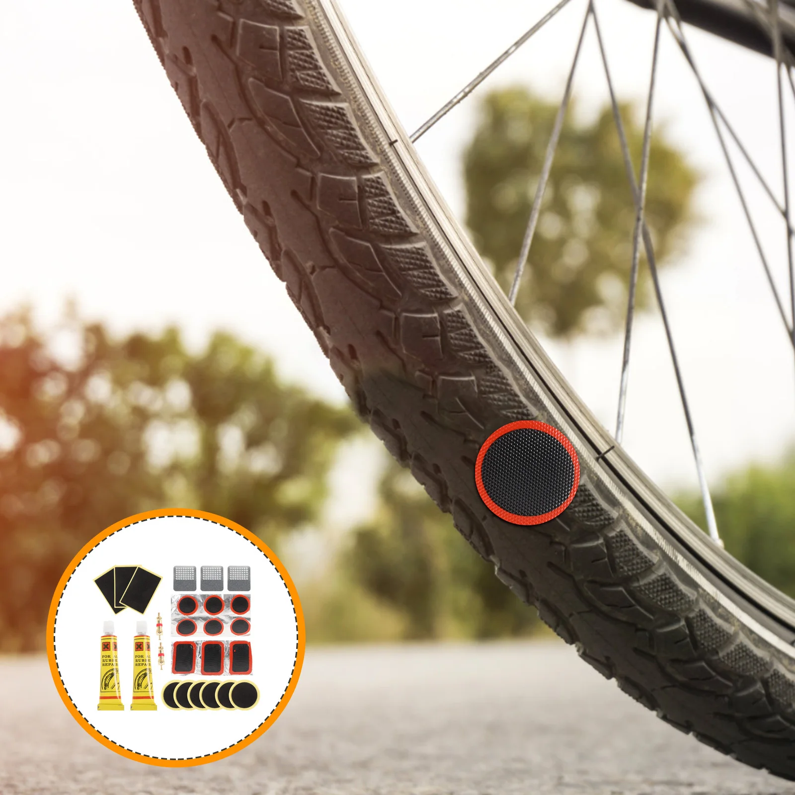 

1Set Bike Tube Repair Kit Essential Tools Robust Long-Lasting Patch Compact Lightweight Portable Bicycle Repair Kit