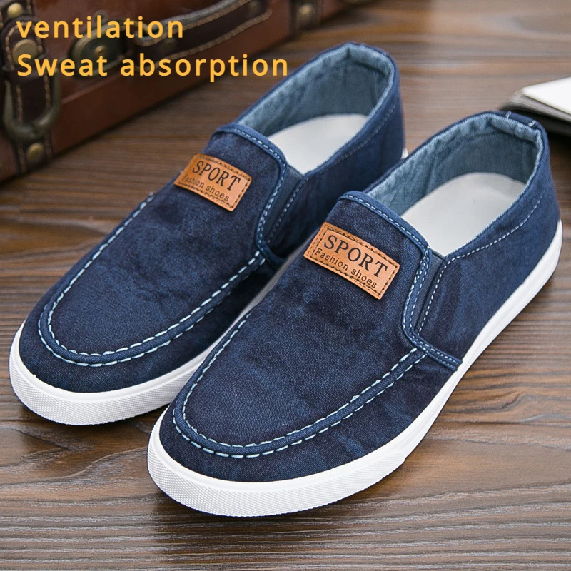 Canvas Shoes Men Casual Slip on Skate Shoes Breathabele Student Youth Sport Fashion Sneakers Va non-slip Walking Shoes