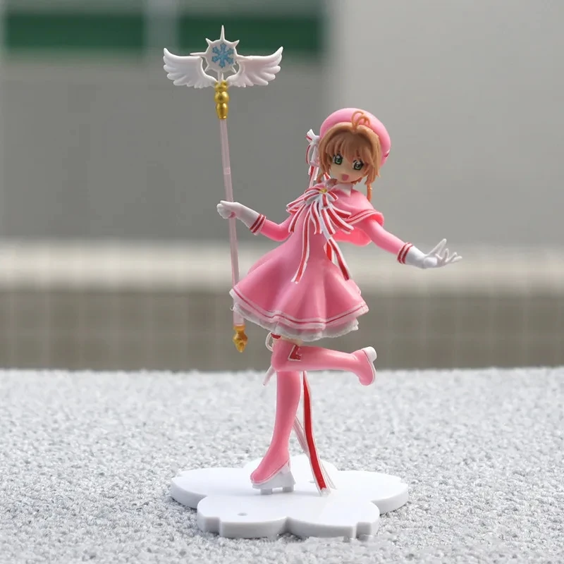 Anime Lovely Pink Card Captor SAKURA Action Figures Models Car Cake Decorations Magic Wand Girls Toys Gift PVC Figure Model