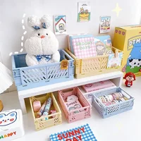 6Color Foldable Storage Baskets Student Desktop Holder Tape Stationery Cosmetic Storage Box Home Office Organizer Container - Image 2