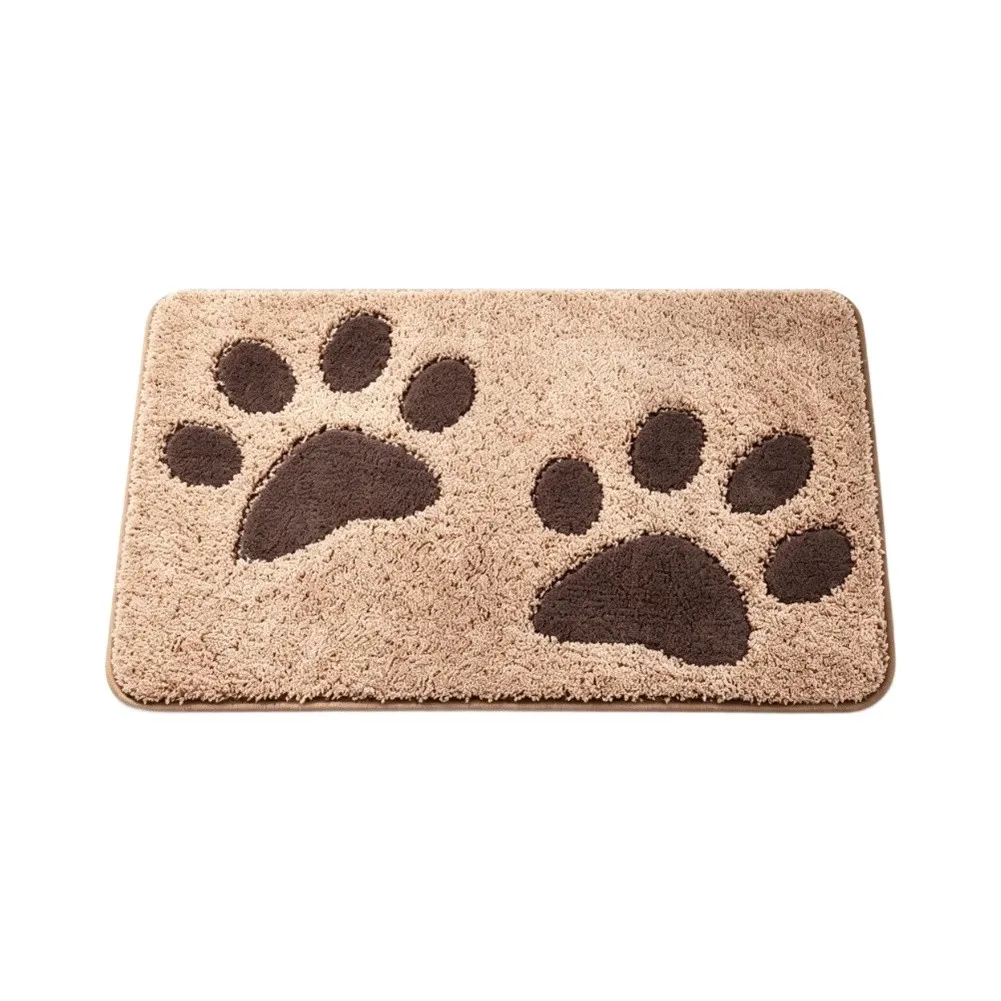 Welcome Rug for Dogs 20x32in 24x35.5in Microfiber Non Skid Absorbent Floor Mat Machine for washable Entryway Doormat for beige