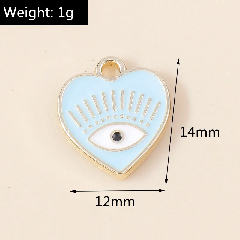 Leslie 10 Stück Türkische Augen-Anhänger, Emaille Hamsa Hand und Böser Blick Anhänger, Verbinder für Ohrringe, Armbänder, Halsketten, DIY Schmuck – Detail 10