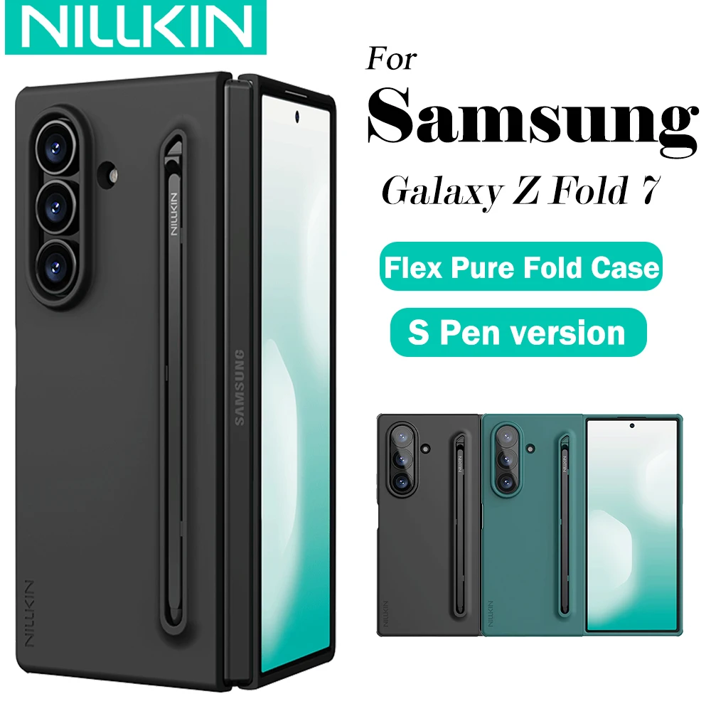 حافظة NILLKIN لهاتف سامسونج جالاكسي Z Fold 7 Flex Pure Fold مع حامل قلم حافظة هاتف واقية مضادة للسقوط (إصدار قلم S)