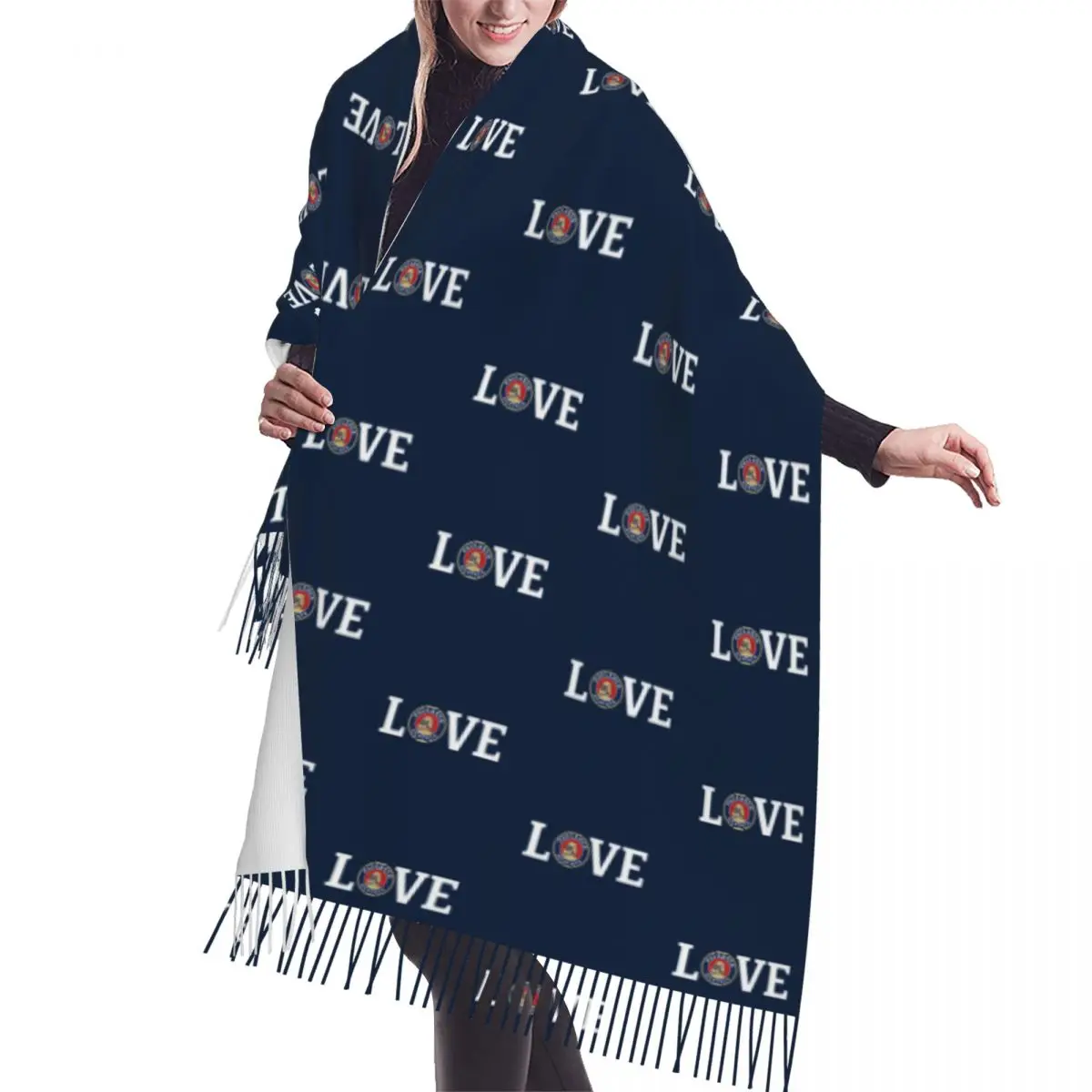 

Custom Fashion P-paulaners Spezi Love Tassel Scarf Women Winter Fall Warm Shawl Wrap Lady Drink Lover Scarves