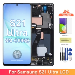 AMOLED S21 Ultra Screen Assembly for Samsung Galaxy S21 Ultra 5G G998B G998B/DS Lcd Display Touch Screen with Fingerprints