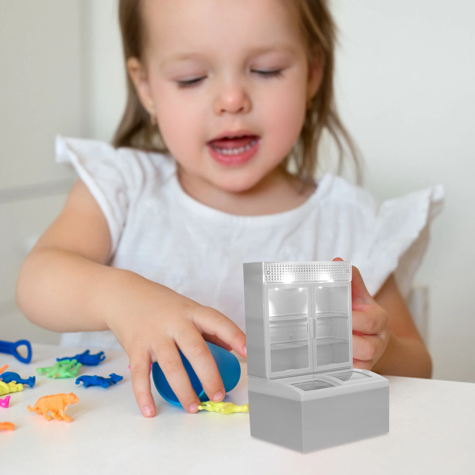 

Set Simulation Ice Cream Cabinet Child Refrigerator Dollhouse Furniture Plastic Display