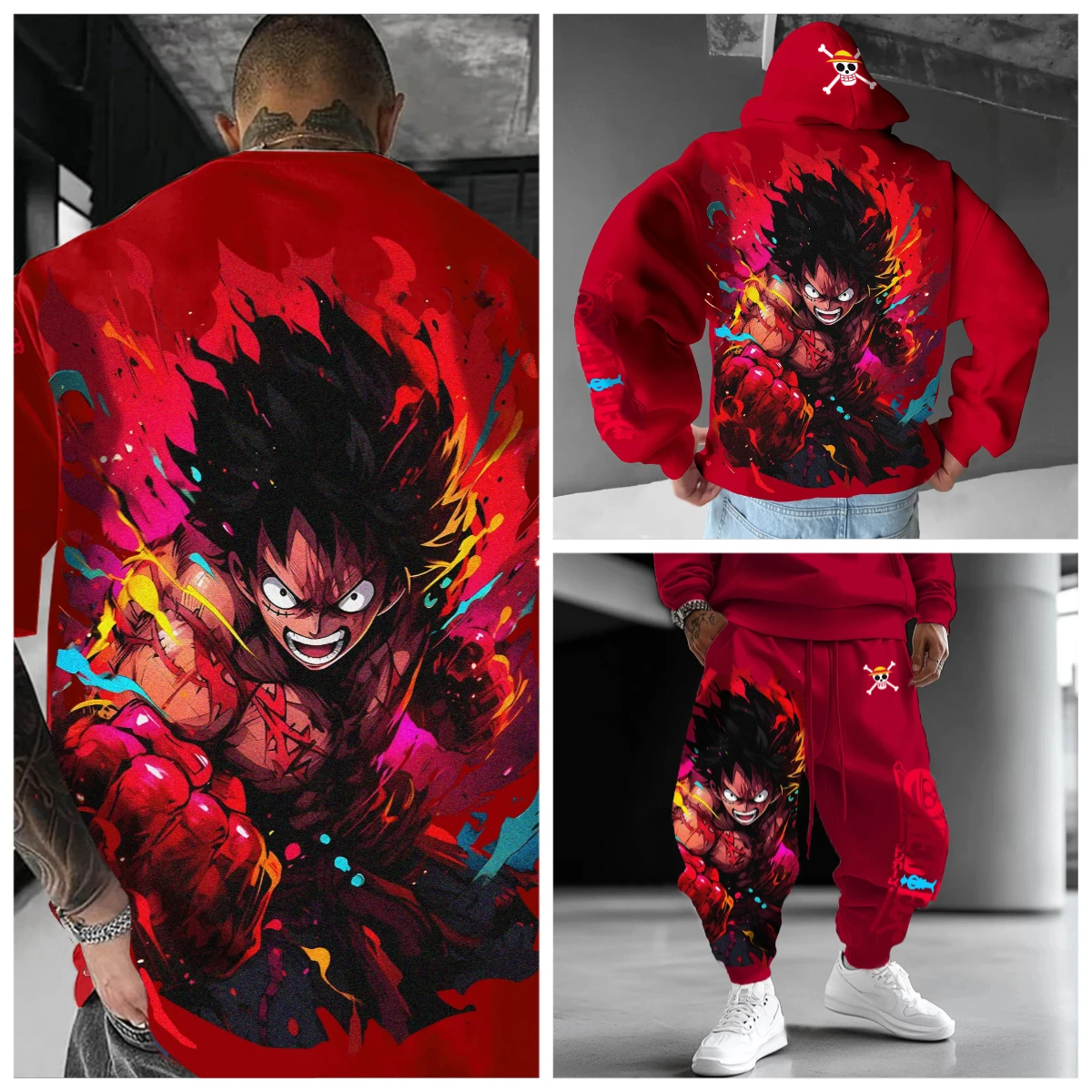 

Autumn Winter Unisex Anime Inspired Vintage Pants Hoodie Suit Hip Hop Adult Children Trend T-shirt Y2k Hoodie Fashion Streetwear