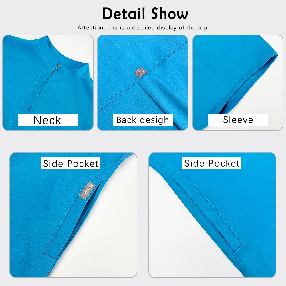 ملابس عمل قصيرة الأكمام زي طبيب المستشفى بدلة سبا للنساء ملابس جراحية طبية مجموعة فرك عيادة الأسنان ملحقات الممرضات #3