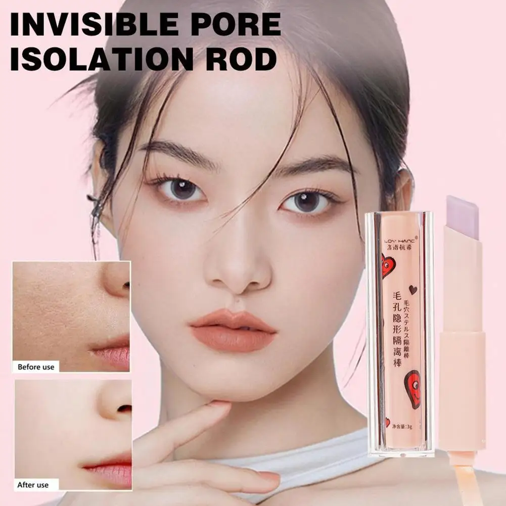 Lápiz de imprimación de poros Invisible, borrador de poros, imprimación facial impermeable, Base de maquillaje, control de aceite, líneas finas suaves, imprimación de maquillaje de aislamiento