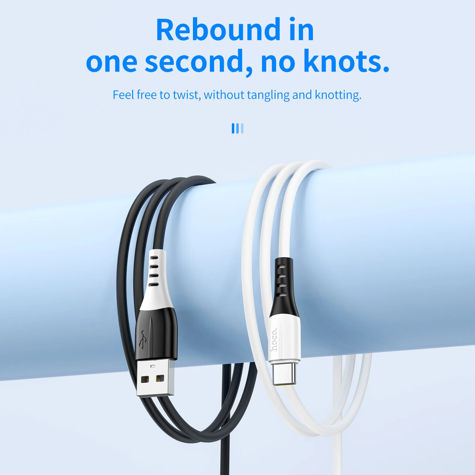 HOCO USB Liquid Silicone Phone Charging Cable For iPhone 15 16 Pro Max 3A Type C Phone Wired Cord Data Transimission For Samsung