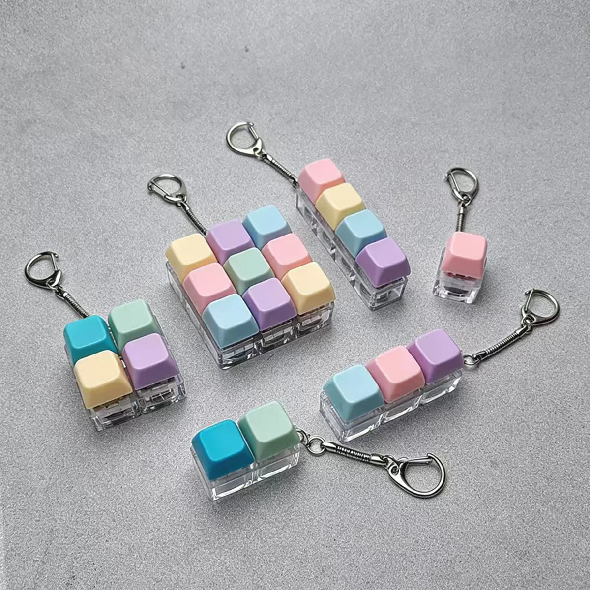 Decompression Keyboard Key Toy For Adults Stress Relief Toys Anti Stress Finger Keyboard Games Keychain ﻿