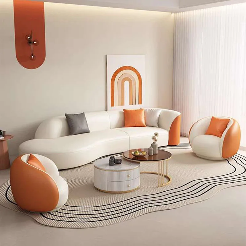 

Modern Soft Fancy Sofa Chairs Living Room Lazy Simple Wood Floor Sofa Puffs Designer Divano Soggiorno Di Lusso Home Furniture