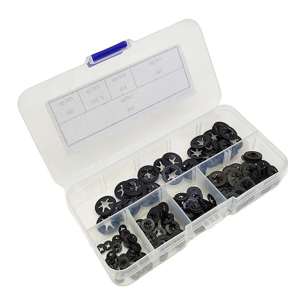 Black Oxide 65Mn Retaining Rings Kit 530pcs Includes 2mm 2.5mm 3mm 4mm 5mm 6mm 8mm 10mm 12mm Sizes for Assembly
