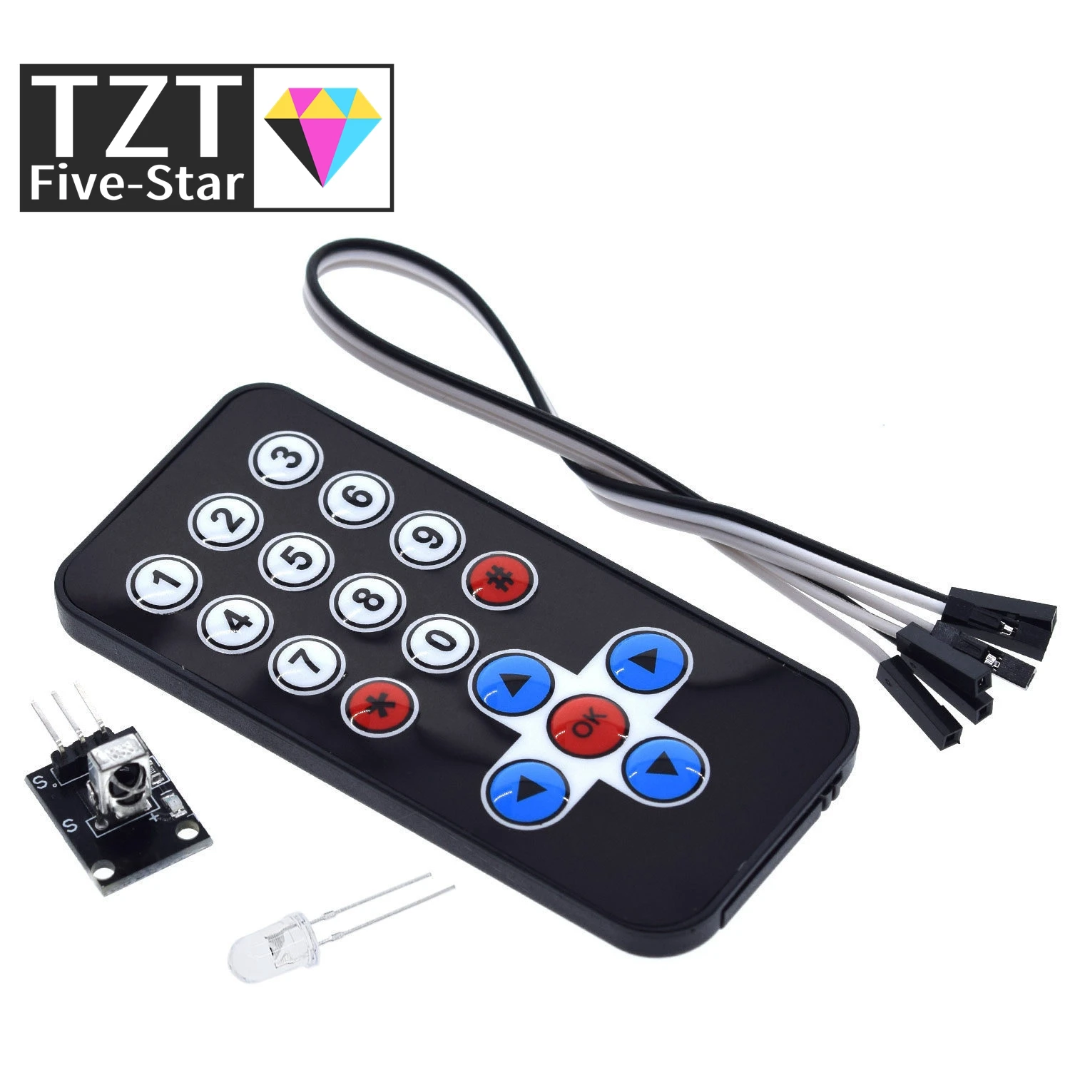 TZT 1LOT Infrared IR Wireless Remote Control Module Kits DIY Kit HX1838 For Arduino Raspberry Pi