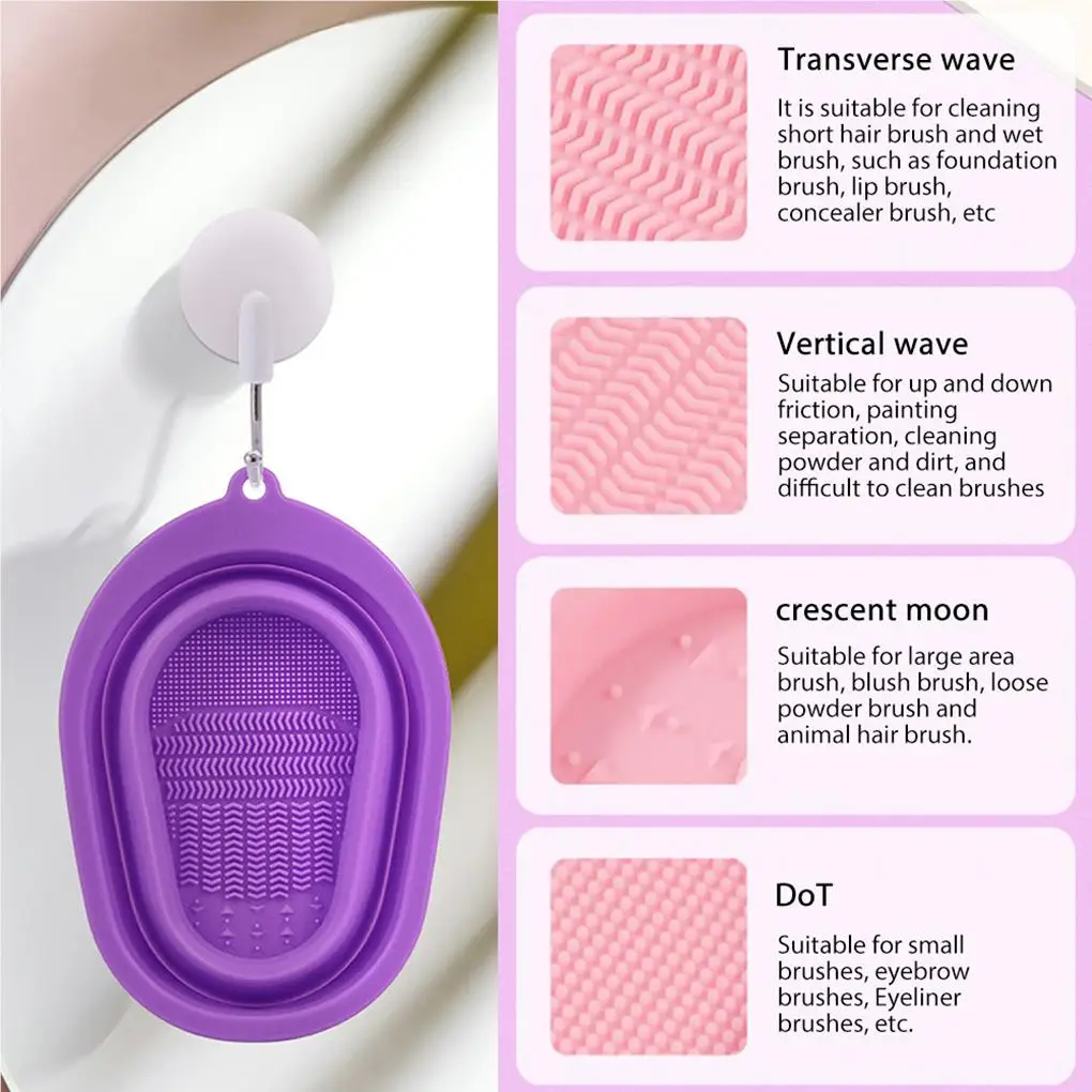 Makeup Brush Cleaning Mat Cosmetic Sponge Puff Bowl Dormitory Rose