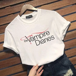 New The Vampire Diaries Graphic Print T-shirt Men's and Women's Personalized Creative Round Neck Short Sleeve Shirt