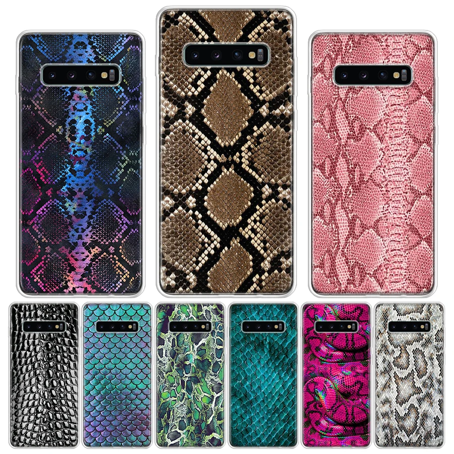 Pink Snake Skin Printing Drawing Silicon Phone Case For Samsung Galaxy M21 M30S M31 M51 M32 M52 M12 Note 8 9 10 Lite 20 Ultra J4