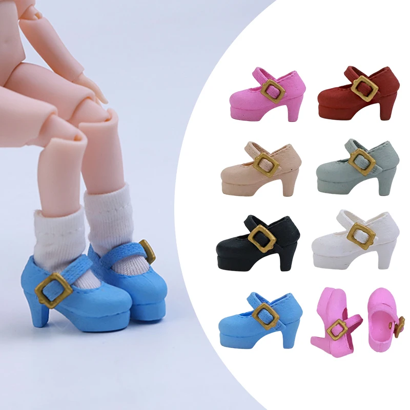 2 pçs 1:12 ob11 bonito princesa sapatos de salto alto boneca sapatos clássicos terno para ob11 1/12 bjd boneca destacável gsc dod acessórios
