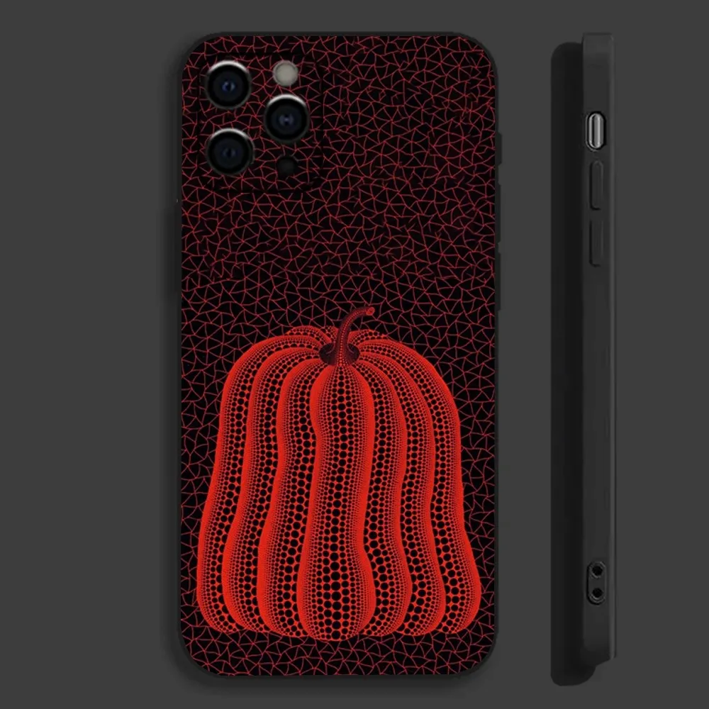 Pumpkin Yayoi Kusama Phone Case For Apple iPhone 15,14,13,12,11,Pro,X,XS,Max,XR,Plus,Mini Soft Black Cover