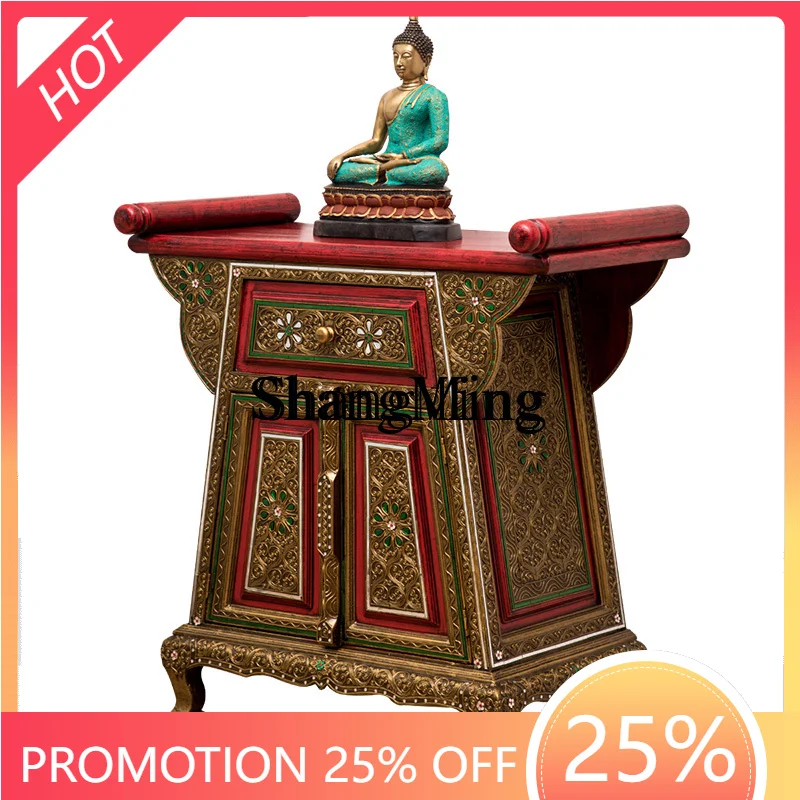 

Изысканный модный прикроватный столик ZYY из массива дерева, подставка для благовоний, подставка для буддийских принадлежностей, домашний столик для молитв