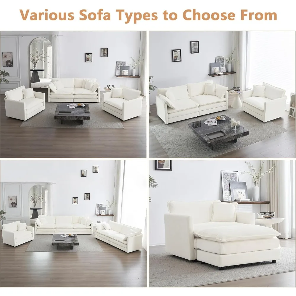 أريكة ميكيباما بمقعد واحد مقاس 41.4 بوصة، كرسي بذراعين منجد عميق مريح من الشنيل مع وسادة رمي لغرفة المعيشة وغرفة النوم