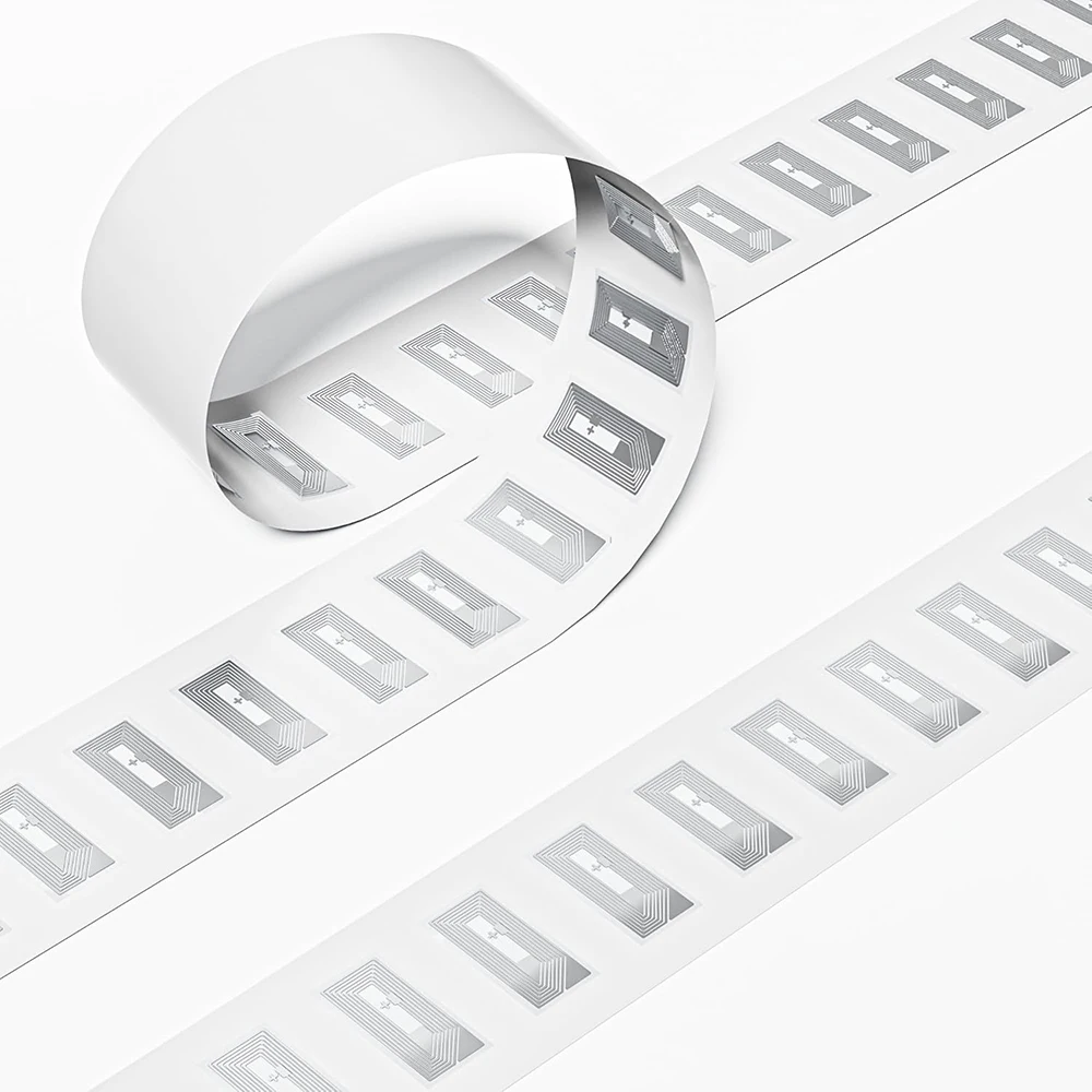NFC-tagstickers transparante zelfklevende tags, RFID-tags met herschrijfbaar 137 byte-geheugen, geschikt voor alle NFC-compatibele smartphones