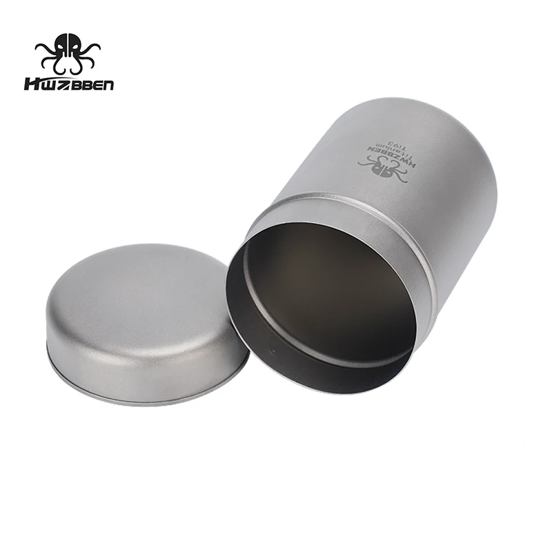 HWZBBEN Ti93 200ML Pure Titanium Tea Tin Can Box Canister Outdoor Tableware Coffee Bean Food Storage Container Caddy Tea Tin