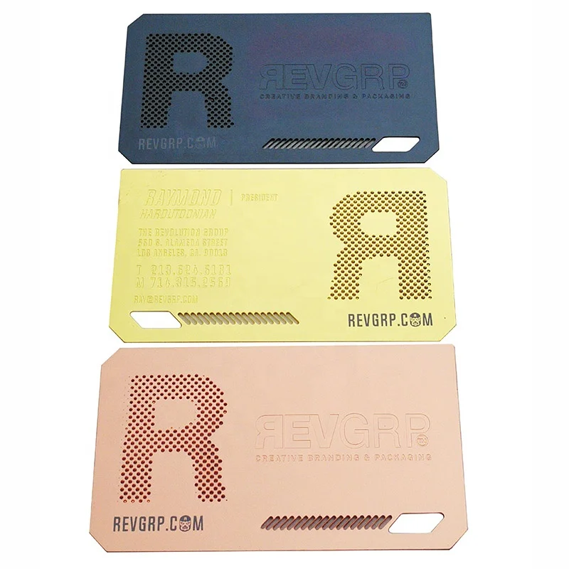 

custom Custom Printing Rose Gold Laser Cutting Engraved Name Logo Luxury Stainless Steel VIP Credit Visit Metal Business Card