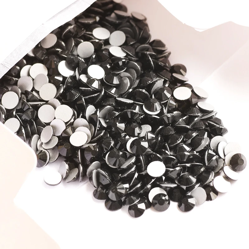 Schwarze Kristall-Strasssteine ohne Hotfix, flache Rückseite, zum Korrigieren von Kleidungsstücken, nicht zum Aufbügeln, Pixie Strass zur Kleidungsdekoration, alle Größen – Detail 8