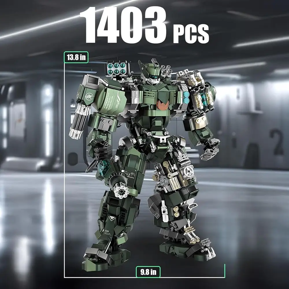 Motorisierter Mech-Bausatz für Erwachsene: 1403-teiliges Robotermodell mit Waffen für Kinder ab 14 Jahren