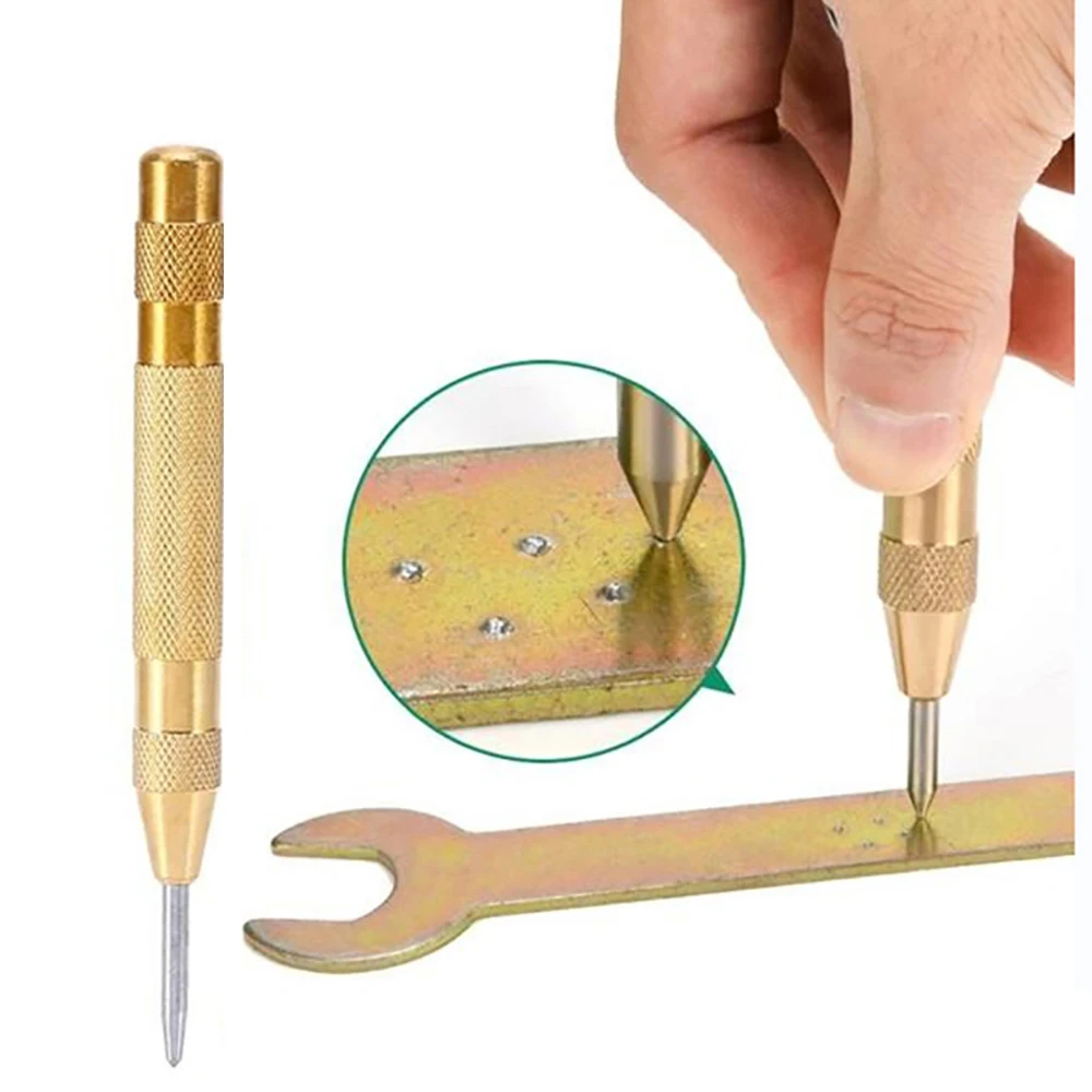 Automatic Center Pin Punch Spring Loaded Marking Starting Holes Tool HSS Center Punch Stator Punching Woodwork Tools Drill Bit