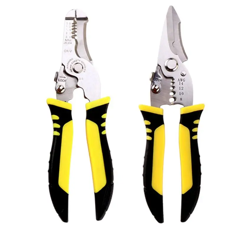 

Multifunctional Wire Stripper Pliers Cable Cutter Needle Nose Pliers Crimping Stripping Hand Tool Rubber Handle for Electrician