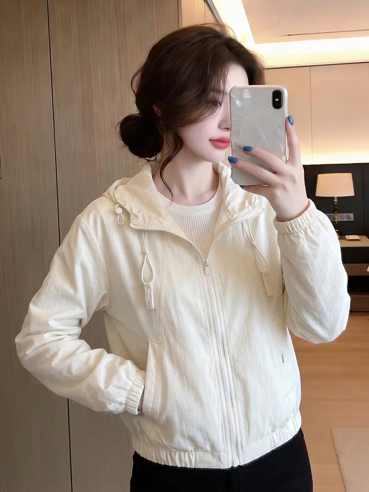 

Women's Summer Lightweight Loose Breathable Sun Protection Outerwear Long Sleeve Zipper Casual Style Air Conditioner Cardigan
