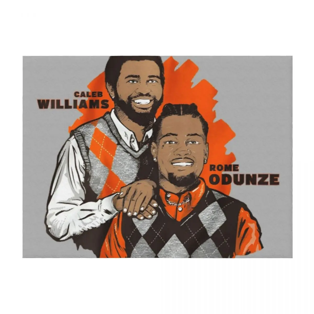 

Caleb Williams & Rome Odunze: Duo Portrait Throw Blanket Blankets For Baby Warm Furry cosplay anime Blankets