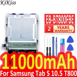 Batería de 11000mAh para tableta Samsung Galaxy Tab S, 10,5 SM-T800, T800, T801, T805, EB-BT800FBE, polímero de iones de litio con número de seguimiento