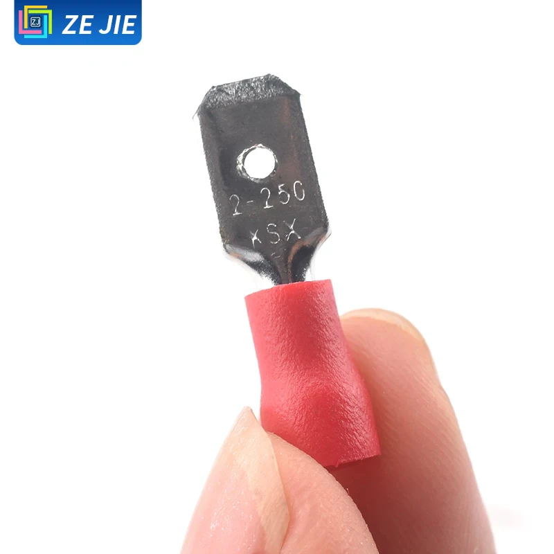 FDD/MDD1.25-250 Male & Female Pre-insulated Crimp Terminals, 6.3mm Copper Quick Disconnect Spade Terminals, Wire Connectors