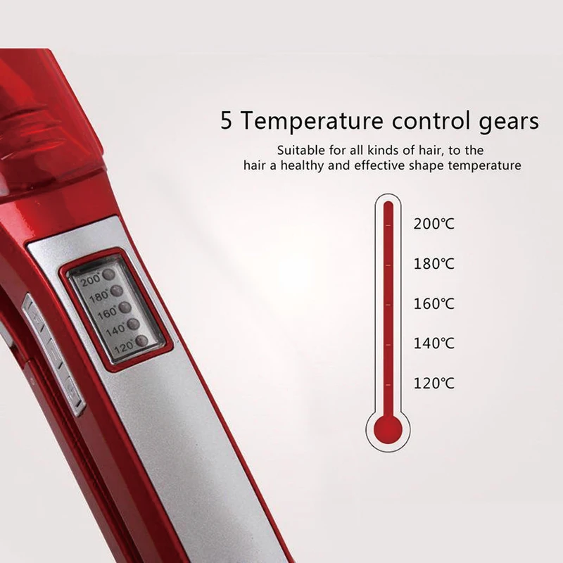 Pettine per lisciare a vapore, bastoncino per lisciare 2 in 1 in ferro piatto al titanio a vapore, strumento per lo styling del salone