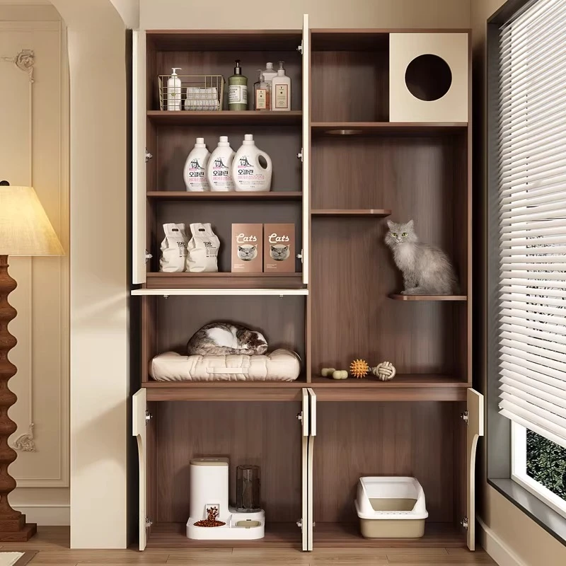 Household balcony cabinet, cat villa indoor large space cat nest, cat house partition cat cage