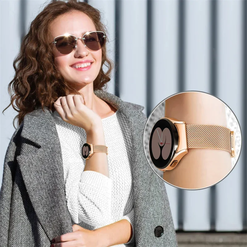 Pulseira de laço magnético para samsung galaxy watch 7 6 5 4 40mm 44mm/5 pro 45mm/6 clássico 47mm sem lacuna metal magnético 20mm pulseira de relógio