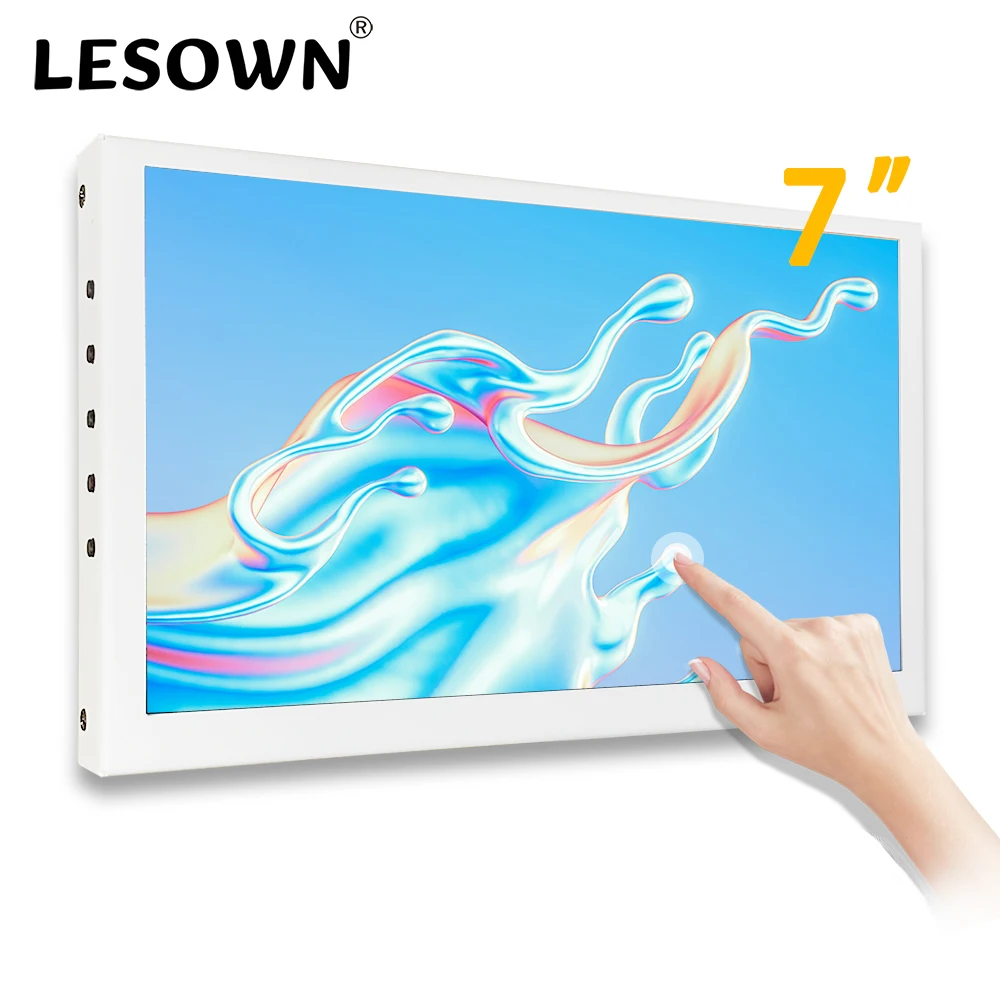 

LESOWN Small HDMI Touchscreen Monitor IPS 1024x600 7 inch Portable Sub Display with Metal Case for Raspberry Pi 4 3B+ 3B Windows