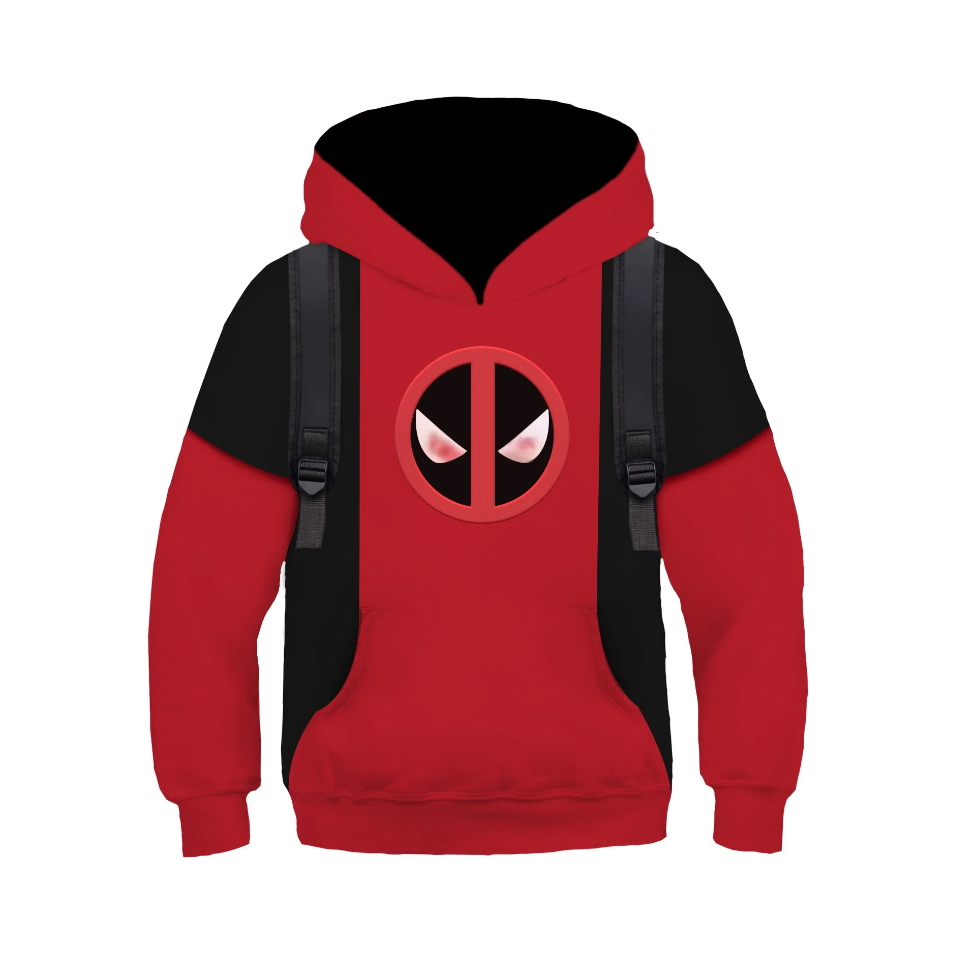 Boys Deadpool Hoodie Superhero 3D Polyester Coat Kids Thin Deadpool Cosplay Costume Part Halloween Sportwear Casual