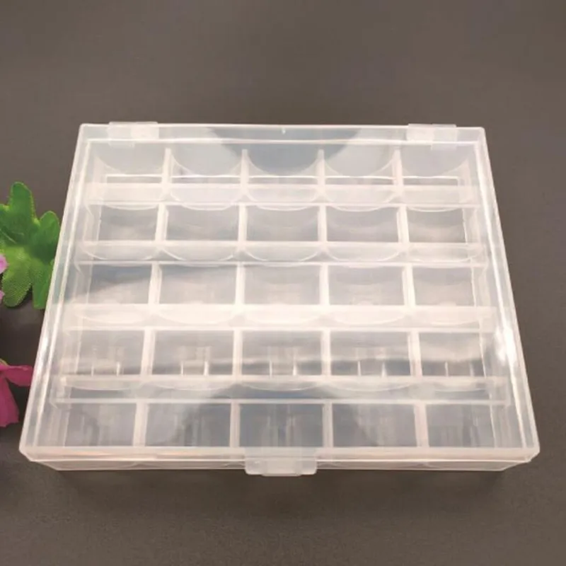 25Pcs Clear Sewing Machine Bobbins Spools Empty Bobbins Spools Plastic Storage Box For Home Sewing Accessories Tools