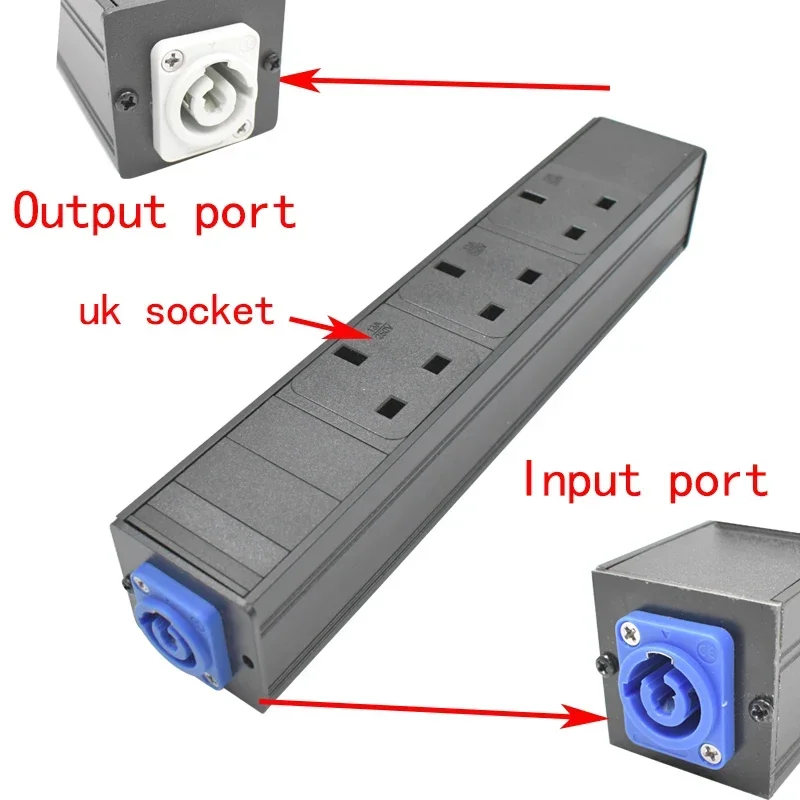 PDU Power Strips Schuko Powerlink box Power amplifier audio 3P Aviation plug  UK PLUG 2-9 AC SOCKET