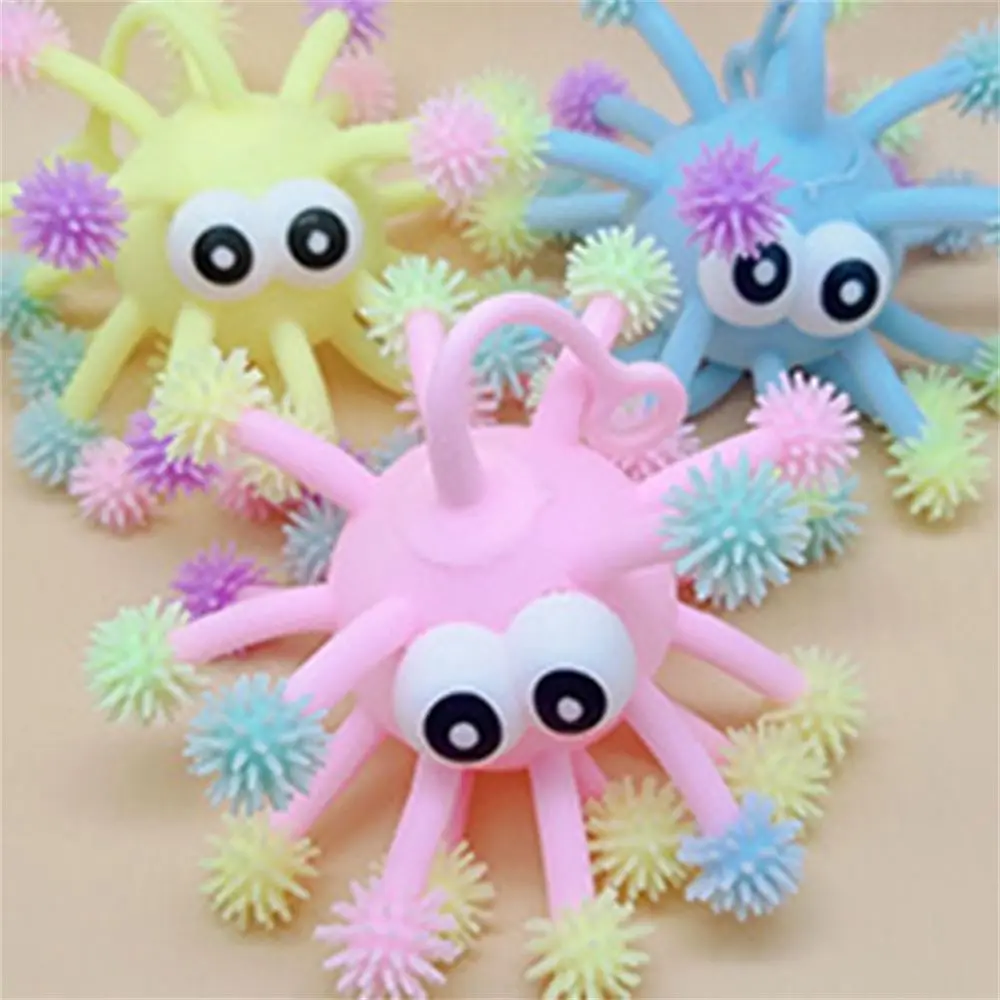 Novidade anti estresse luz brilhante brilho flash dos desenhos animados bola ouriço espremer bolas brinquedos fidget ouriço brilho flash bola