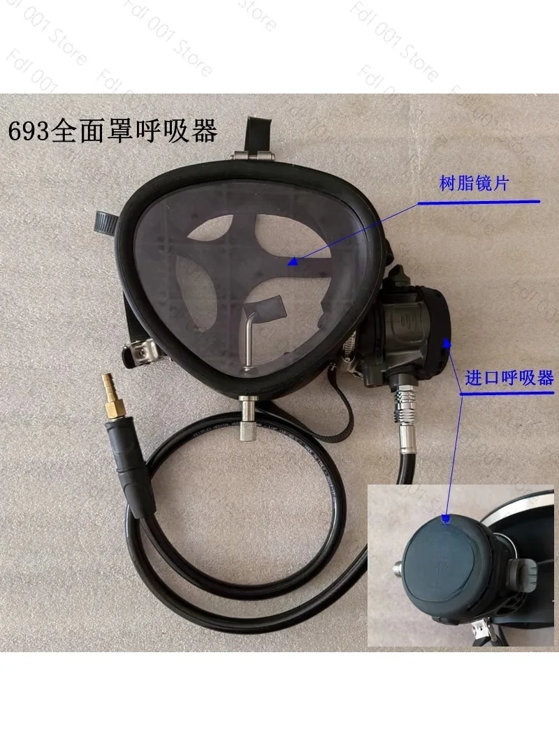 Diving 693 Silicone Rubber Full Mask Breathing Apparatus Scuba Mask Headgear Can Call Glass Lens Five Claw Bandage