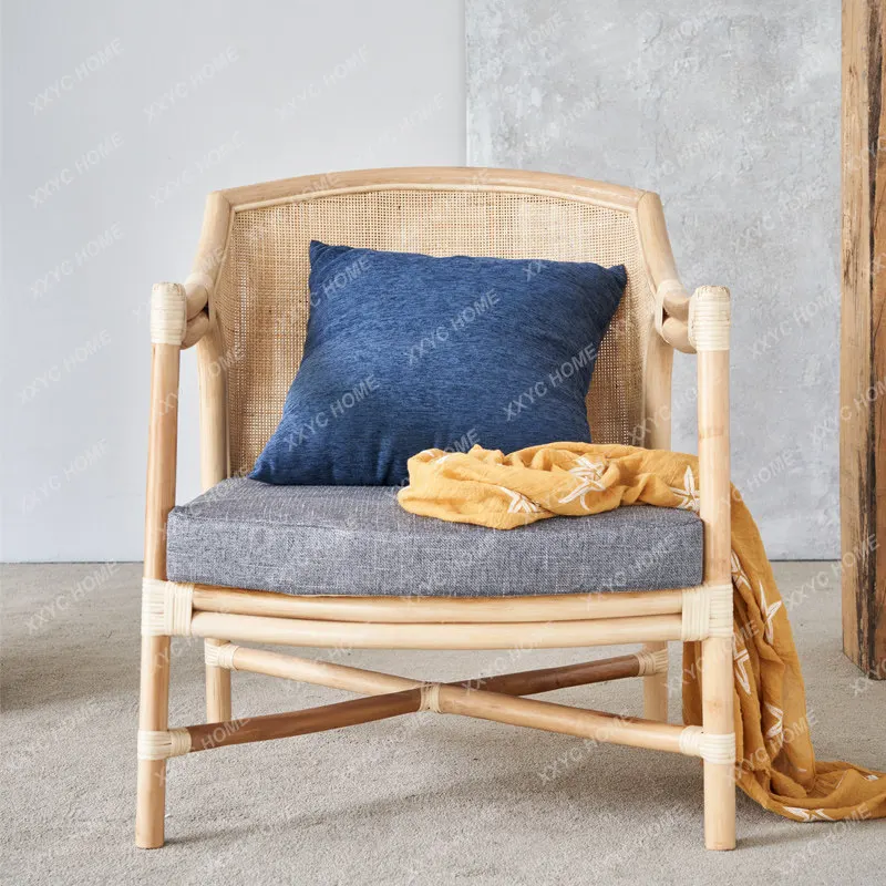 

Household living room natural vine backrest sofa courtyard single chair