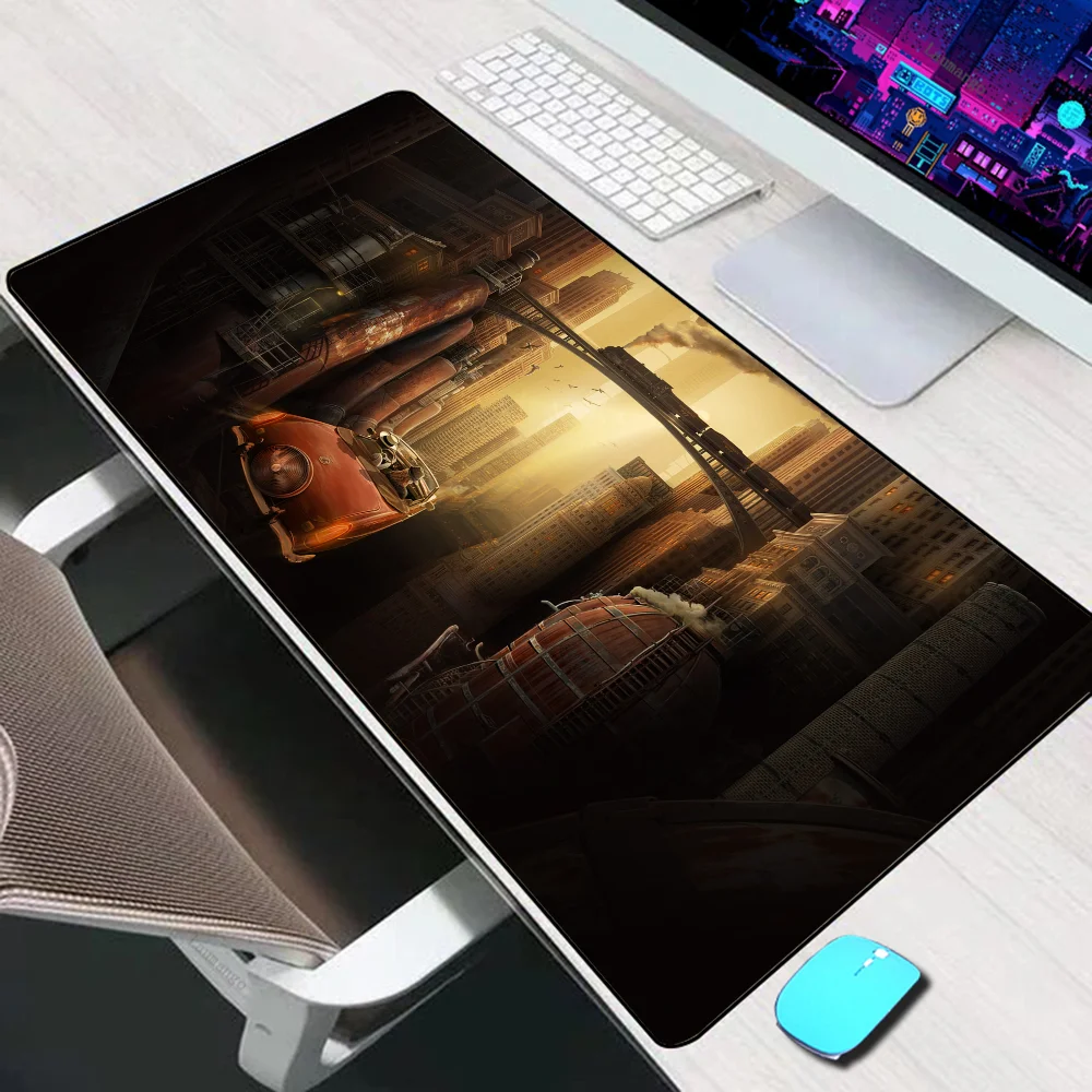 Retro Train Large Mouse Pad Gaming Accessories Mouse Mat Keyboard Mat PC Gamer Desk Pad XXL Computer Mousepad Laptop Mausepad